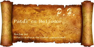 Patócs Heliodor névjegykártya